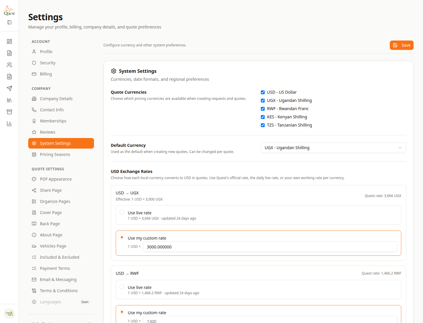 System Settings