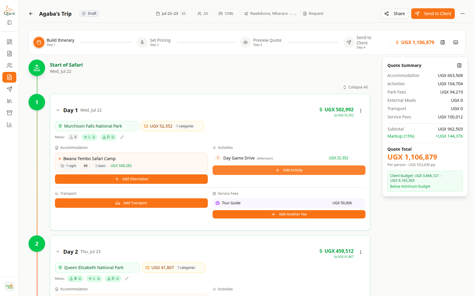 Quote builder